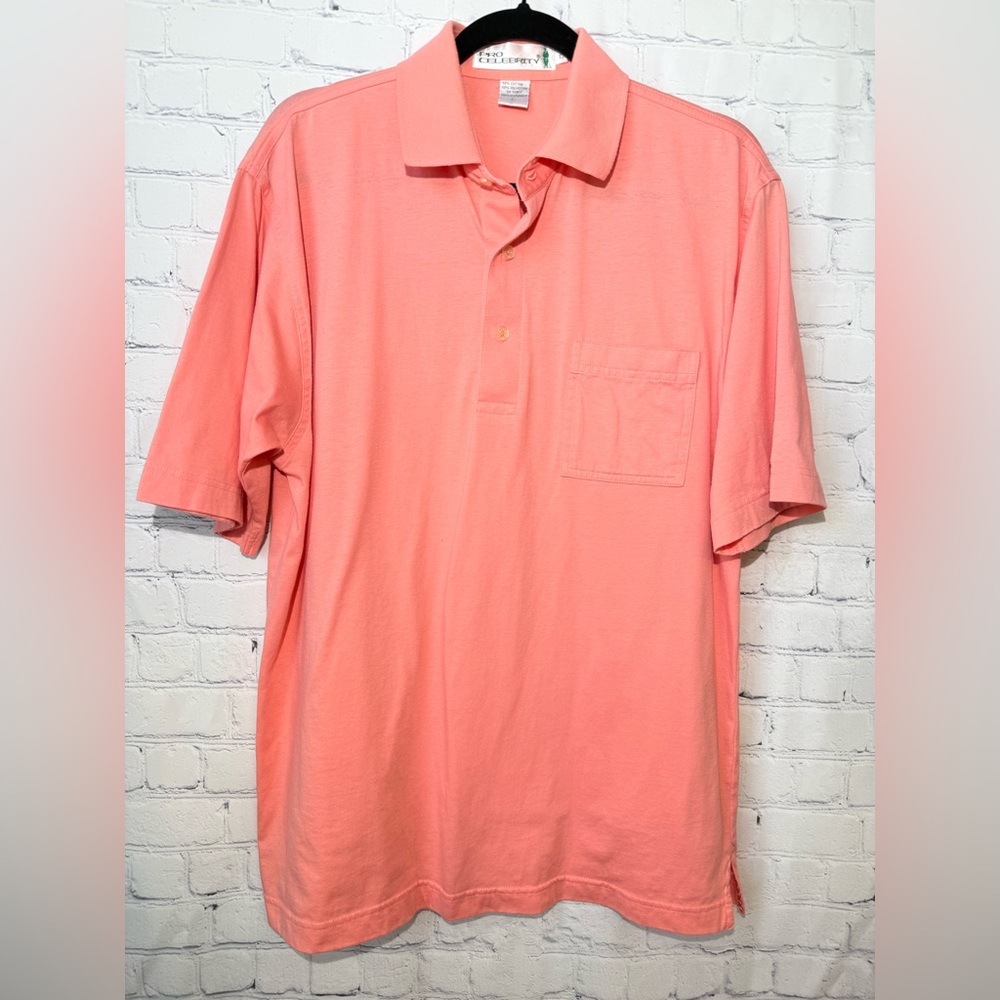 Pro Celebrity size large peach polo